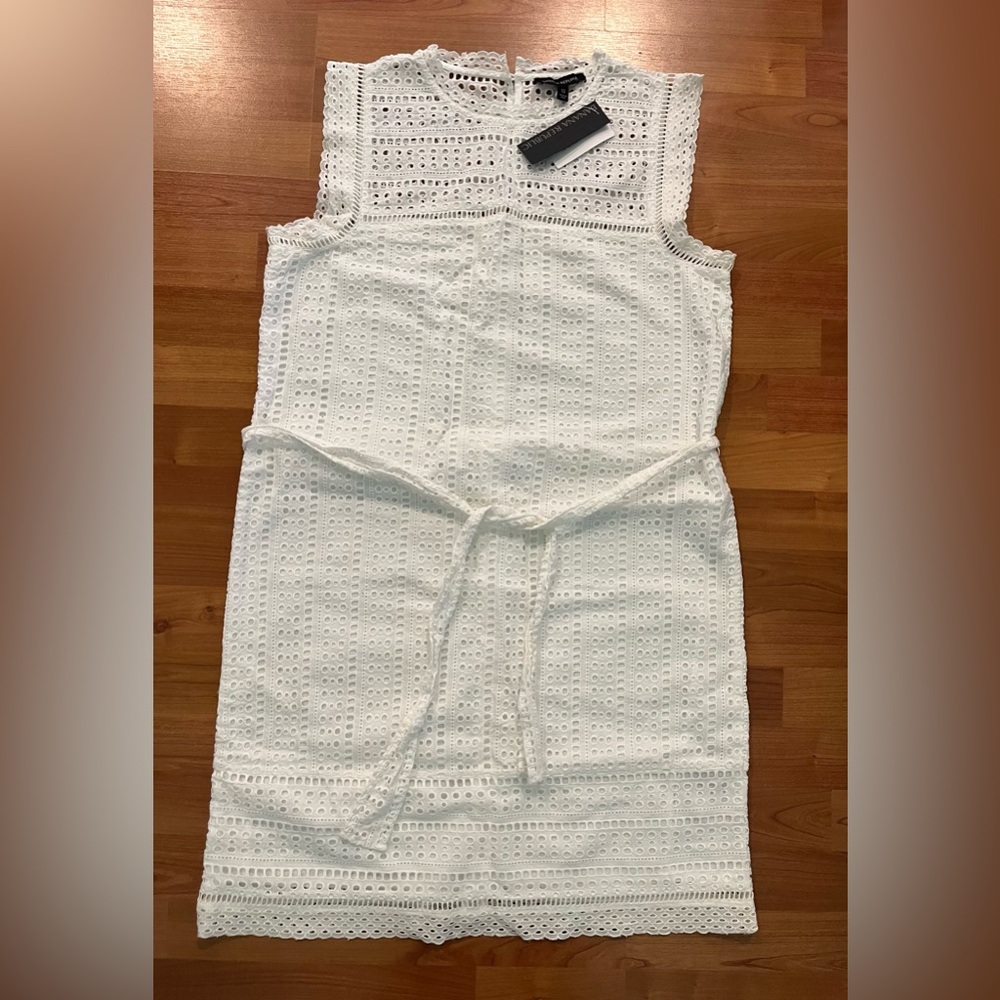 NWT Banana Republic White Eyelet Dress Sz 12.